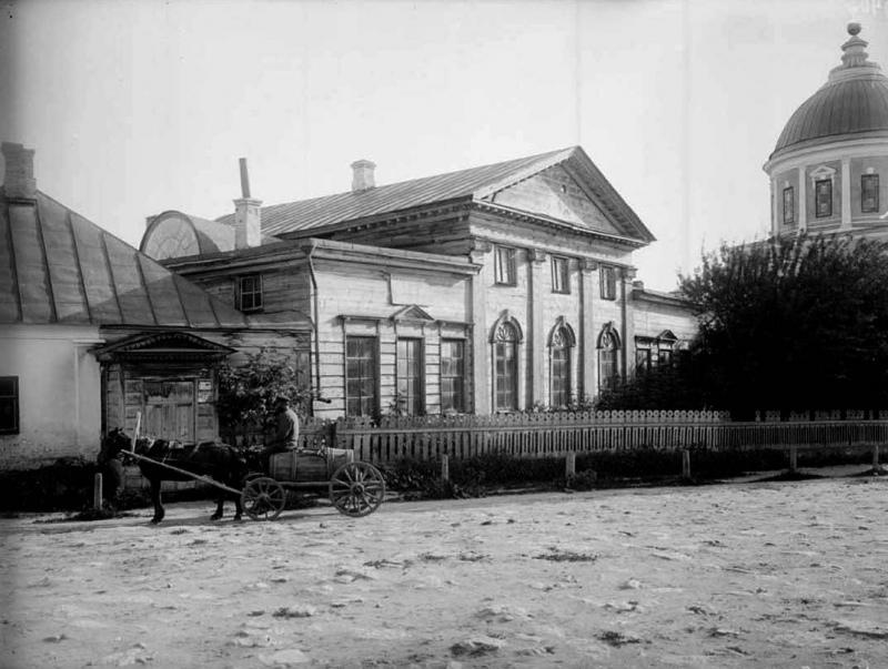 Историческая фотография старого Арзамаса с архитектурой XIX века