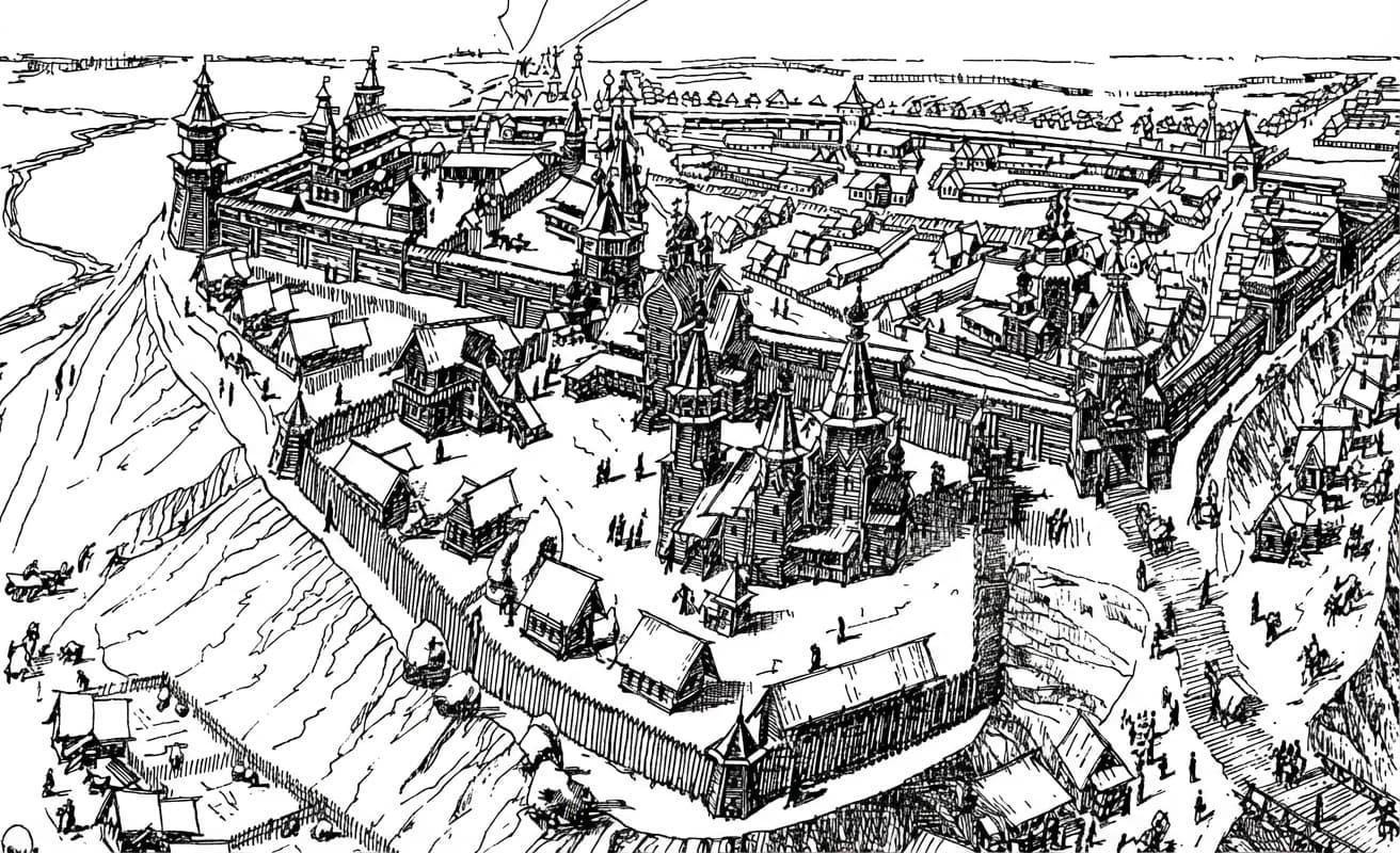 Схематичное изображение старой крепости Арзамаса