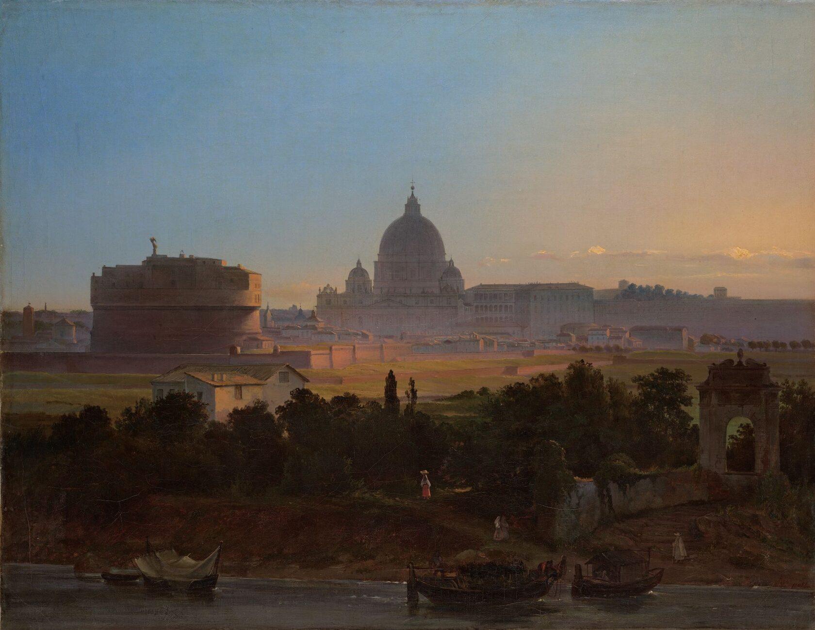 Панорамный вид на исторический город с архитектурными памятниками