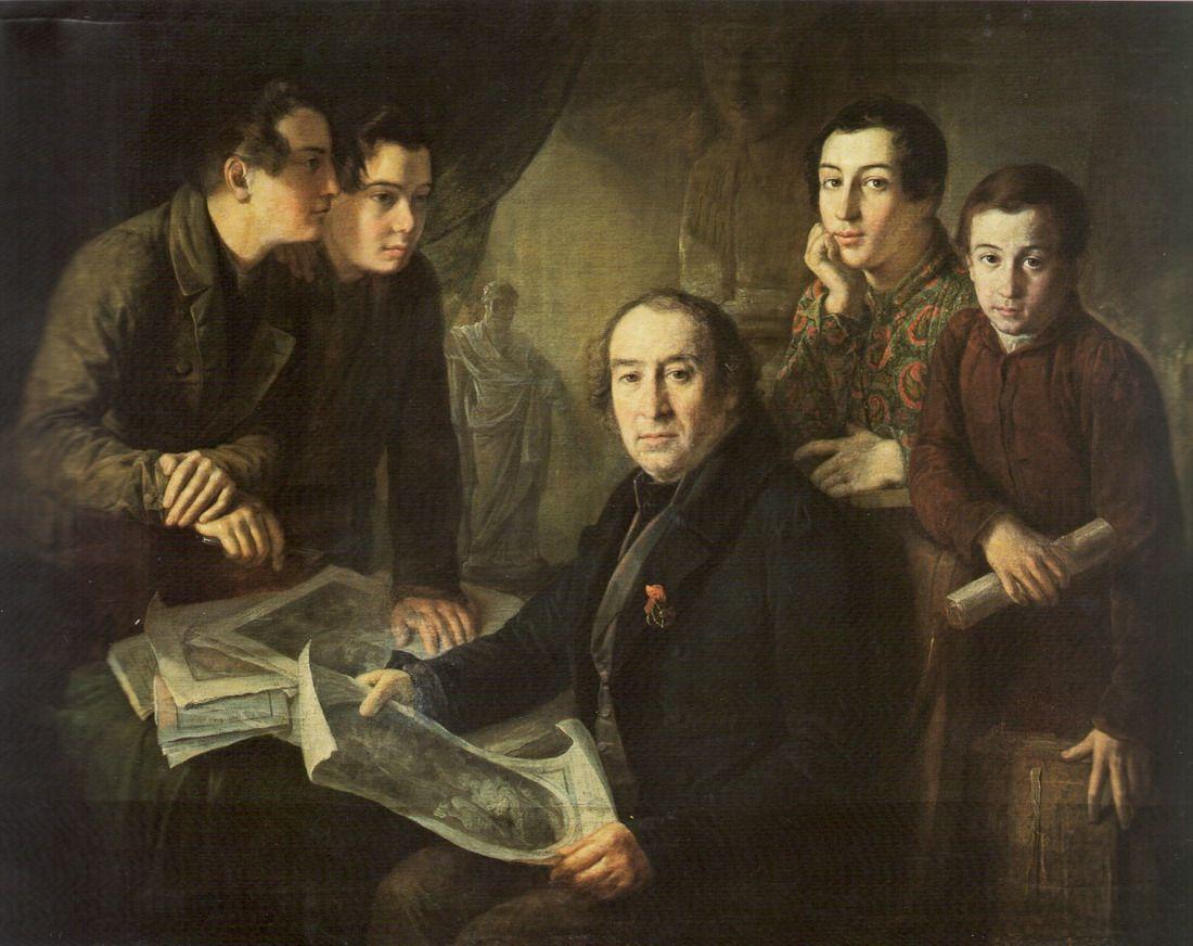 Н. М. Алексеев. «Александр Васильевич Ступин с учениками»
